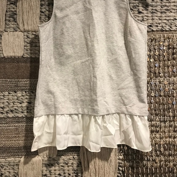 NWT J Crew gray tank with cream ruffle layer XS - Picture 2 of 8